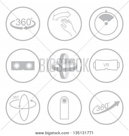 360 degrees view sign icon on the white background