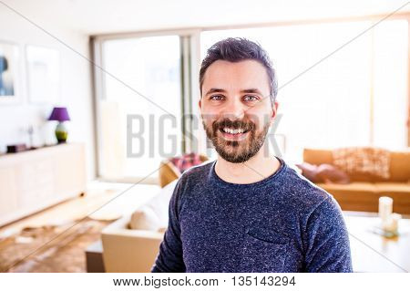 Businessman Working From Home, Taking A Break,