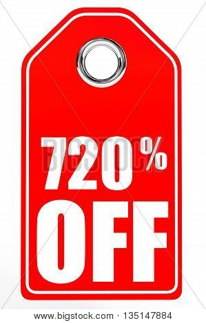 Discount 720 Percent Off. 3D Illustration.