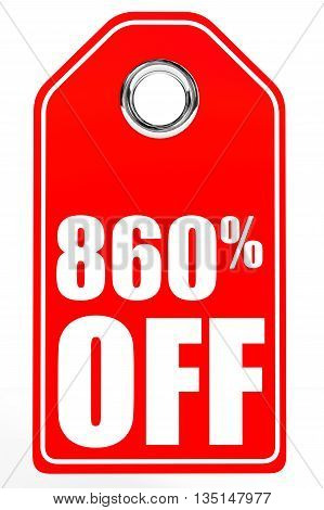 Discount 860 Percent Off. 3D Illustration.