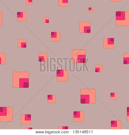 Square chaotic seamless pattern. Fashion graphic background design. Modern geometric stylish abstract texture. Colorful template for prints textiles wrapping wallpaper website VECTOR illustration