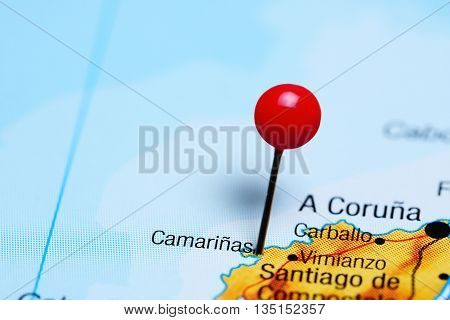 Camarinas pinned on a map of Spain