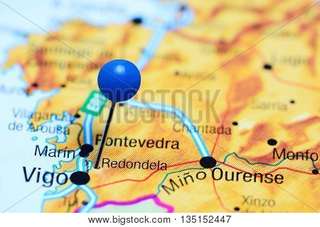 Redondela pinned on a map of Spain