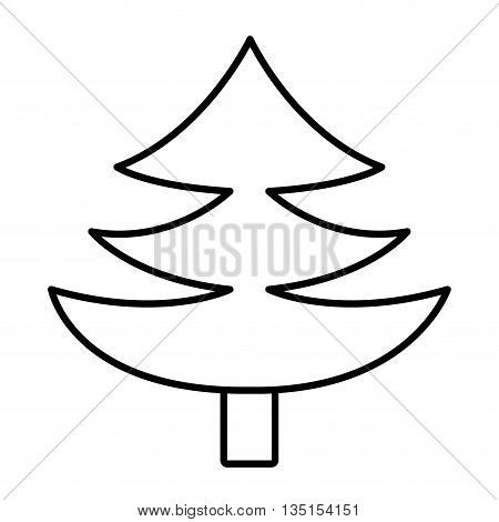 pine tree with wooden log over isolated background, vector illustration