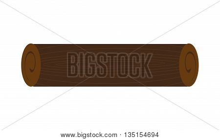 brown wooden log over isolated background, nature concept, vector illustration