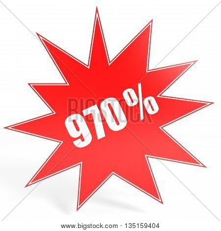 Discount 970 Percent Off. 3D Illustration.