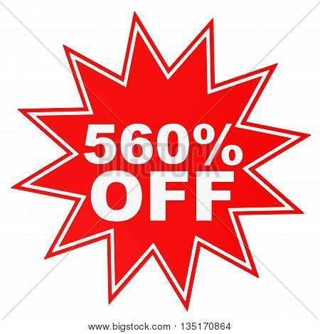 Discount 560 Percent Off. 3D Illustration.