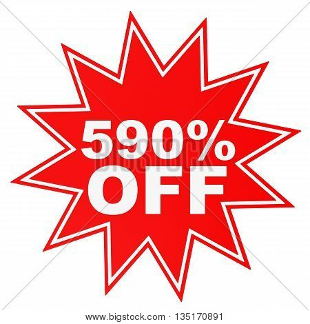 Discount 590 Percent Off. 3D Illustration.