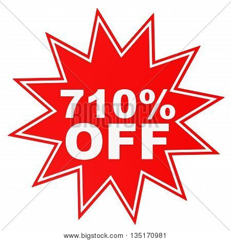 Discount 710 Percent Off. 3D Illustration.
