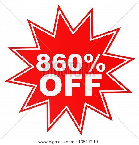 Discount 860 Percent Off. 3D Illustration.