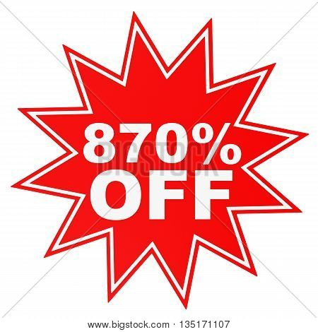 Discount 870 Percent Off. 3D Illustration.