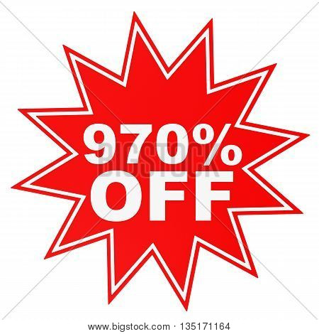 Discount 970 Percent Off. 3D Illustration.