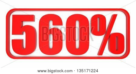 Discount 560 Percent Off. 3D Illustration.