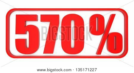 Discount 570 Percent Off. 3D Illustration.