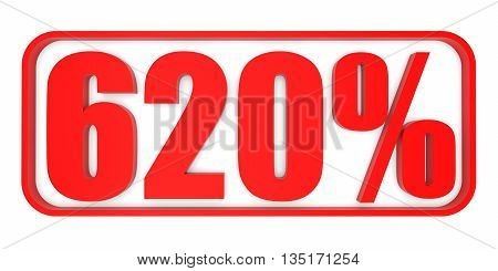 Discount 620 Percent Off. 3D Illustration.
