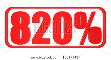 Discount 820 Percent Off. 3D Illustration.