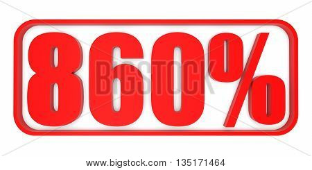 Discount 860 Percent Off. 3D Illustration.