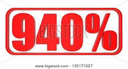 Discount 940 Percent Off. 3D Illustration.
