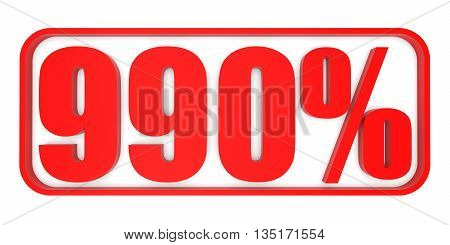 Discount 990 Percent Off. 3D Illustration.