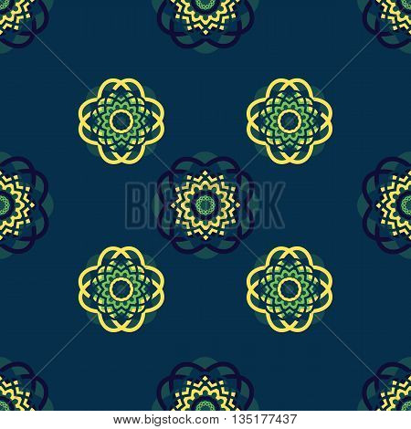 Green Blue and Yellow seamless pattern background
