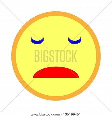 Sad smiley emoticon on white background. Vector illustration of yellow sad smile. Smile icon vector smile icon object smile icon image smile icon picture. Stock vector