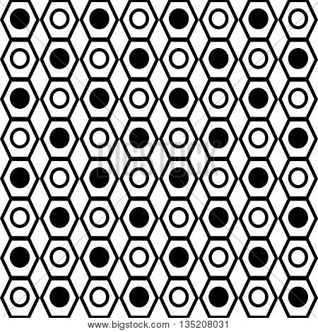 Template with diamonds, circles and hexagons.White background.