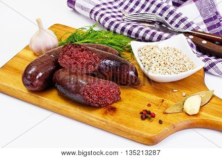 Black Pudding Kaszanka with Sauerkraut Studio Photo