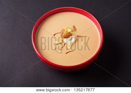 Delicious Indian sweet Rabdi with dry fruits toppings