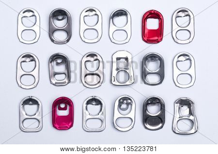 Metal ring pull can on white background