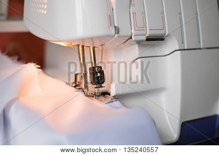 Overlock Sewing Machine Workplace Background