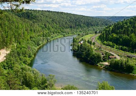 The View Of The River Sylva From The Forty-meter Cliff Near The Town Of Kungur, Perm Region