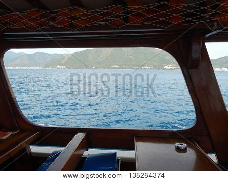 Yachting marina of Marmaris in Turkey resort town on the Aegean Sea