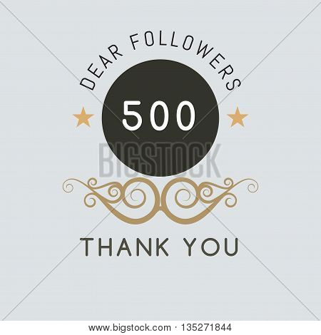 The logo with the words thank you for signs, badge, sticker. Decorative frame of vector elements