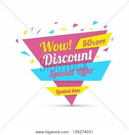 Discount sticker. Special offer vector isolated. Promotion sticker. Sale limited offer sticker. Advertisement tag. Sale poster. Vector illustration. Sale background