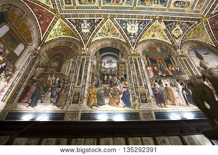 The Piccolomini Library, Duomo Of Siena, Italy