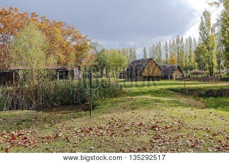 Archaeological Park La Draga neolithic settlement in Banyoles Girona Spain