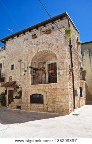 Perspective of an alleyway of Turi. Puglia. Italy.