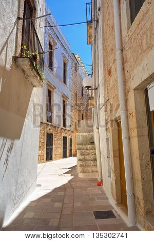 Perspective of an alleyway of Turi. Puglia. Italy.