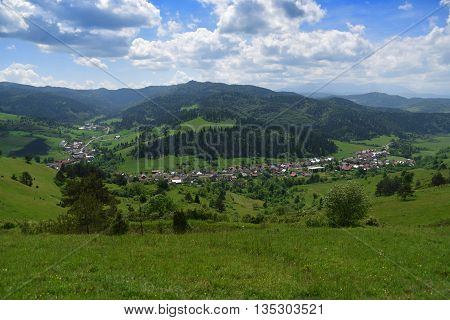Mountains Pieniny in Slovakia and Poland in June