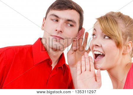 Woman Telling Man Some Secrets, Couple Talking