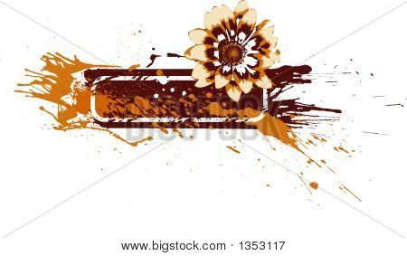 Grunge Floral Frame und Blume