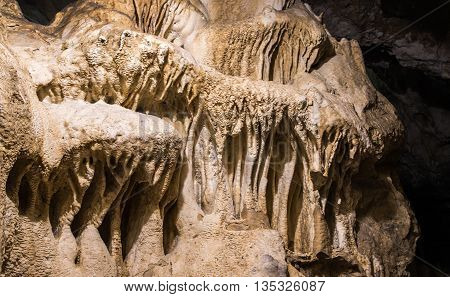 Details within Harmanec Cave in Kremnica Mountains Slovakia