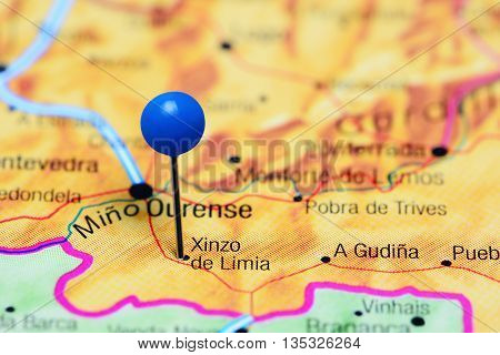 Xinzo de Limia pinned on a map of Spain