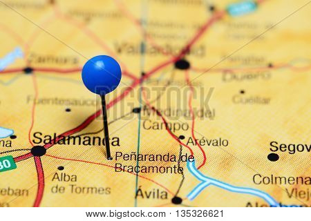 Penaranda de Bracamonte pinned on a map of Spain