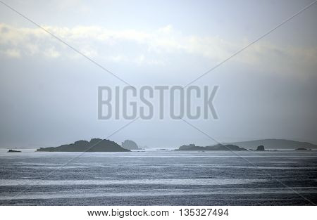 Rocky islands and reefs around St Mary's Tresco Scilly Isles