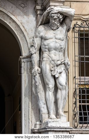 Statue Of Hercules At The Palazzo Vescovile