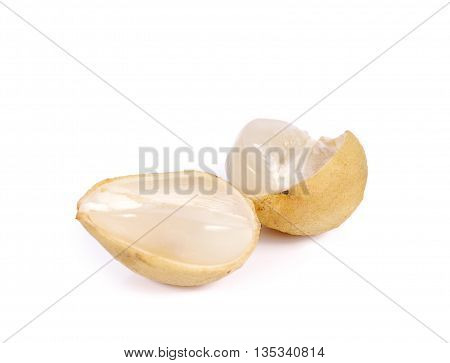 Southern Langsat Thai Fruits Close Up Isolated On White Background