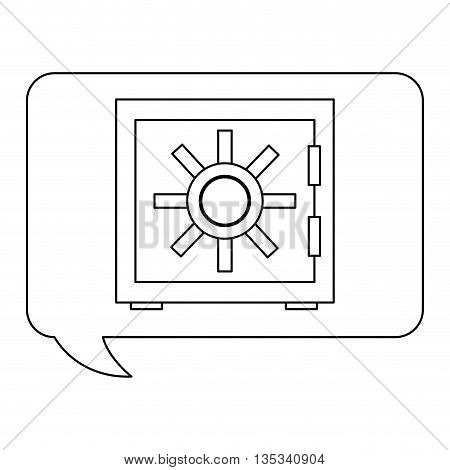 conversation bubble with safety vault inside vector illustration