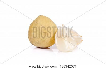 Southern Langsat Thai Fruits Close Up Isolated On White Background