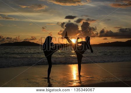 Latihan Karate in Nasi Island, Aceh Besar